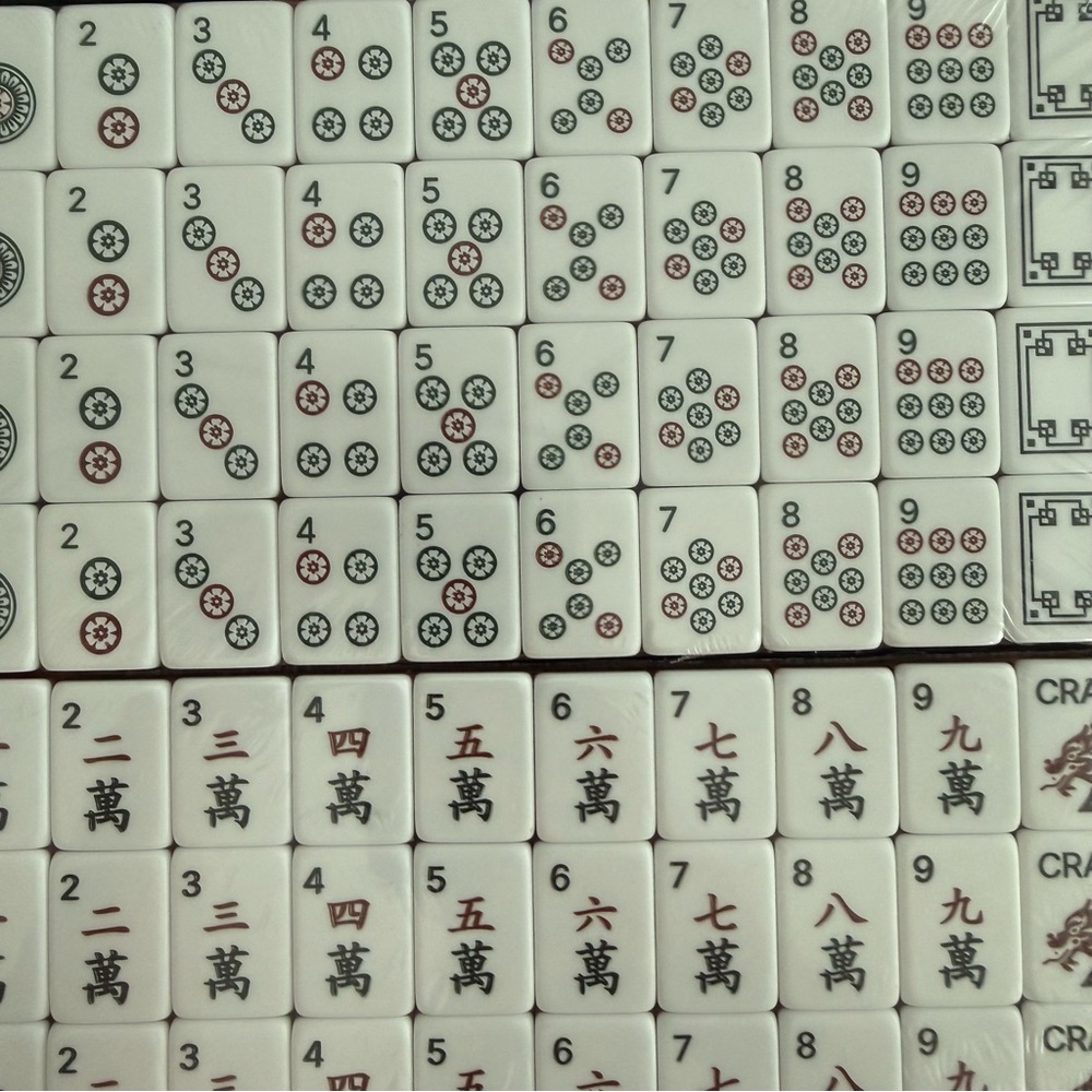 NEW American mahjong tile set, navy blue, bears at jokers - Picture 6 of 12